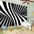 Black And White Twist Illusion Print Wall Sticker
