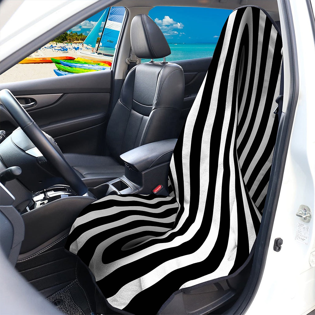 Black And White Twist Illusion Print Waterproof Car Seat Cover