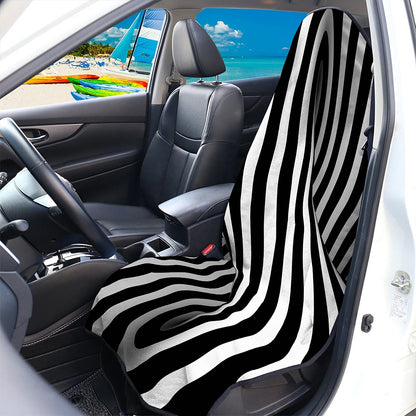 Black And White Twist Illusion Print Waterproof Car Seat Cover