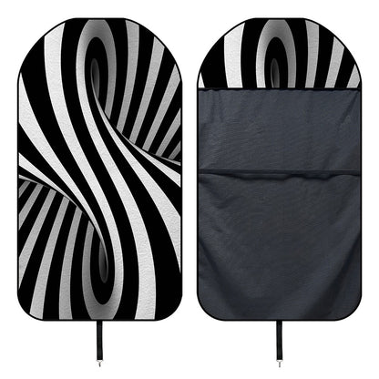 Black And White Twist Illusion Print Waterproof Car Seat Cover