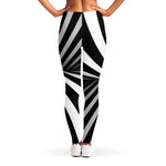 Black And White Twist Illusion Print Women's Leggings