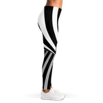 Black And White Twist Illusion Print Women's Leggings