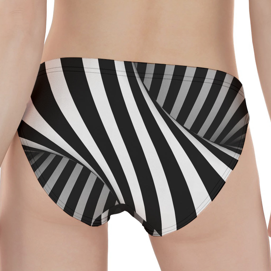 Black And White Twist Illusion Print Women's Panties