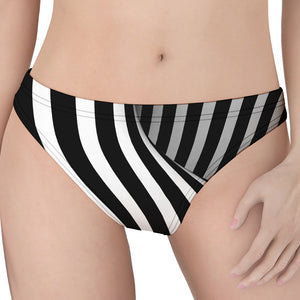 Black And White Twist Illusion Print Women's Thong