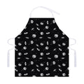 Black And White UFO Pattern Print Adjustable Apron