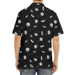 Black And White UFO Pattern Print Aloha Shirt