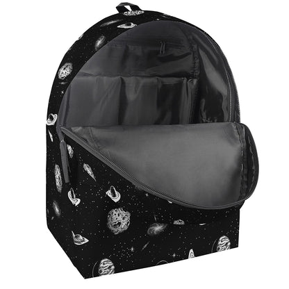 Black And White UFO Pattern Print Backpack