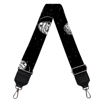 Black And White UFO Pattern Print Bag Strap