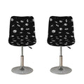 Black And White UFO Pattern Print Bar Stool Covers