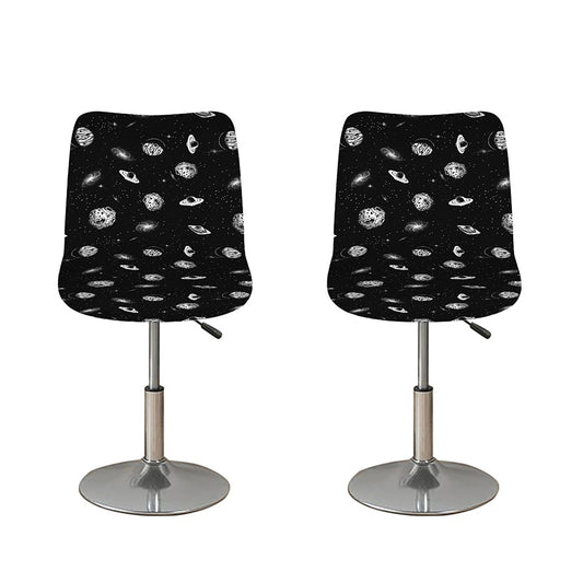 Black And White UFO Pattern Print Bar Stool Covers