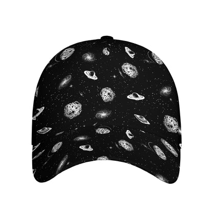 Black And White UFO Pattern Print Baseball Cap