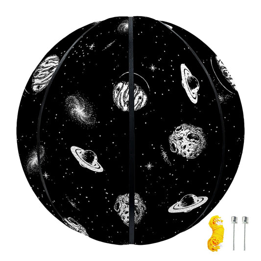 Black And White UFO Pattern Print Basketball