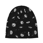 Black And White UFO Pattern Print Beanie