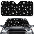 Black And White UFO Pattern Print Car Windshield Sun Shade