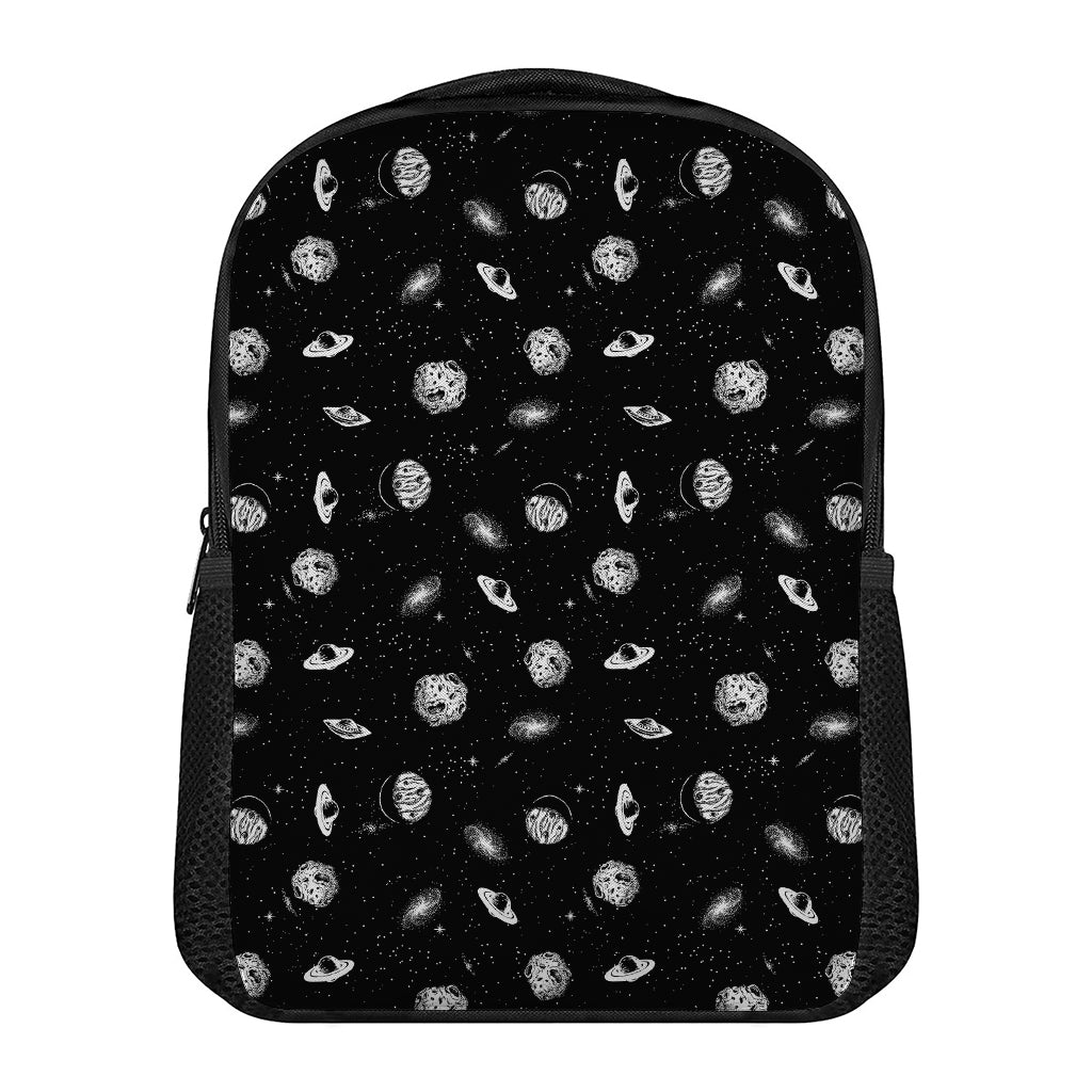 Black And White UFO Pattern Print Casual Backpack