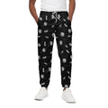 Black And White UFO Pattern Print Cotton Sweatpants