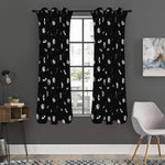 Black And White UFO Pattern Print Curtain