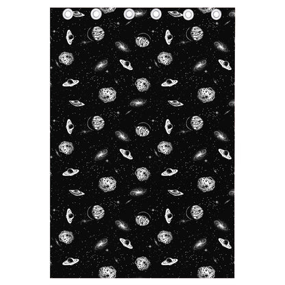 Black And White UFO Pattern Print Curtain
