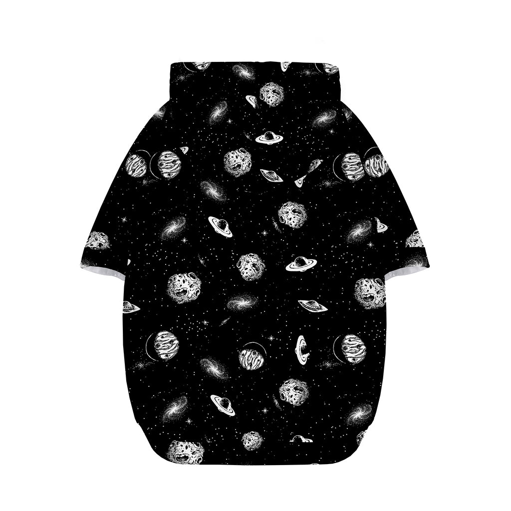 Black And White UFO Pattern Print Dog Zip Up Hoodie