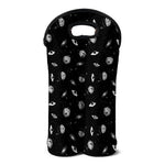 Black And White UFO Pattern Print Double Neoprene Wine Tote