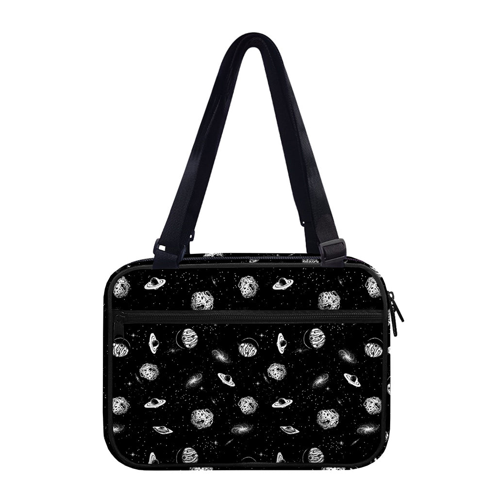 Black And White UFO Pattern Print Double Strap Bible Bag