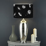 Black And White UFO Pattern Print Drum Lamp Shade