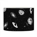Black And White UFO Pattern Print Drum Lamp Shade