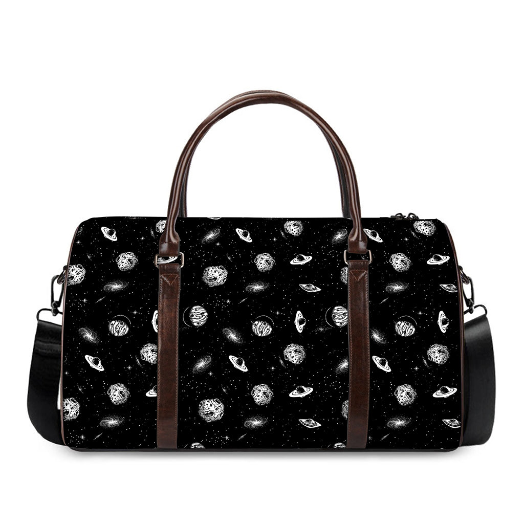 Black And White UFO Pattern Print Duffle Bag