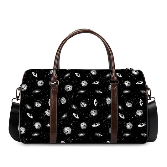 Black And White UFO Pattern Print Duffle Bag