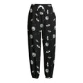 Black And White UFO Pattern Print Fleece Lined Knit Pants