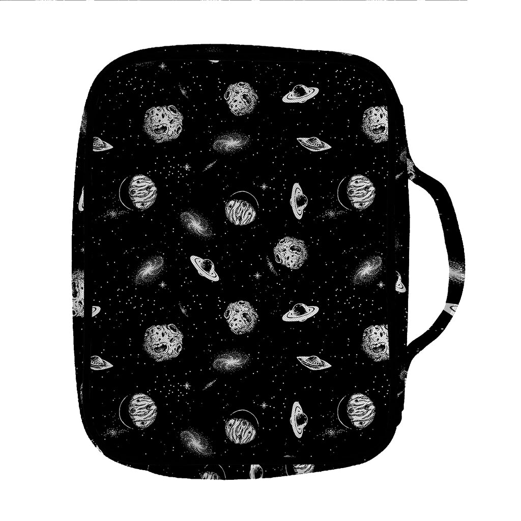 Black And White UFO Pattern Print Front Pocket Bible Bag