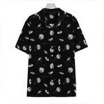 Black And White UFO Pattern Print Hawaiian Shirt