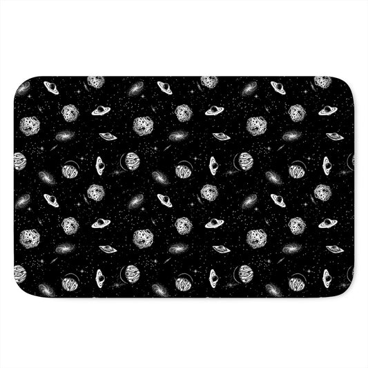 Black And White UFO Pattern Print Indoor Door Mat