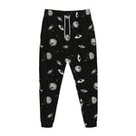 Black And White UFO Pattern Print Jogger Pants
