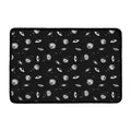 Black And White UFO Pattern Print Kitchen Mat