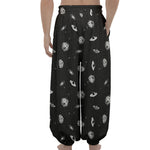 Black And White UFO Pattern Print Lantern Pants