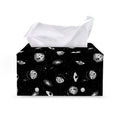 Black And White UFO Pattern Print Leather Tissue Box Cover