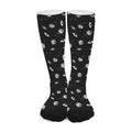 Black And White UFO Pattern Print Long Socks
