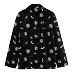 Black And White UFO Pattern Print Men's Blazer