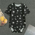 Black And White UFO Pattern Print Men's Bodysuit