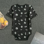 Black And White UFO Pattern Print Men's Bodysuit