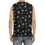 Black And White UFO Pattern Print Men's Fitness Tank Top