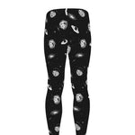 Black And White UFO Pattern Print Men's leggings