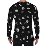 Black And White UFO Pattern Print Men's Long Sleeve T-Shirt