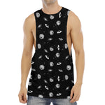 Black And White UFO Pattern Print Men's Muscle Tank Top