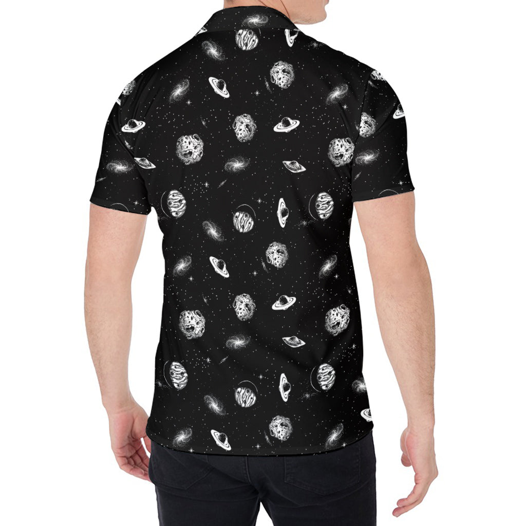 Black And White UFO Pattern Print Men's Shirt
