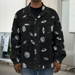 Black And White UFO Pattern Print Men's Shirt Jacket