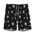 Black And White UFO Pattern Print Men's Athletic Shorts