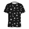 Black And White UFO Pattern Print Men's Athletic T-Shirt