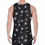 Black And White UFO Pattern Print Men's Velvet Tank Top